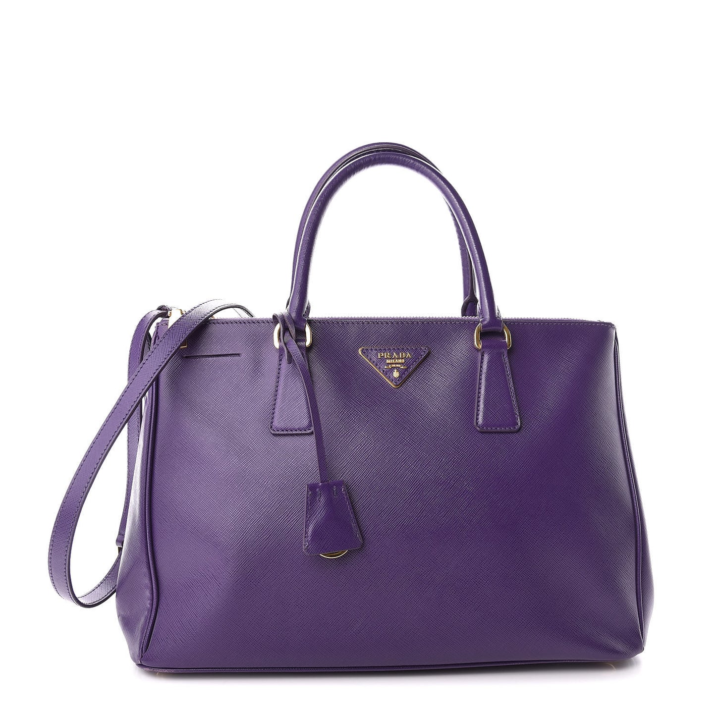 Saffiano Medium Galleria Double Zip Tote Viola