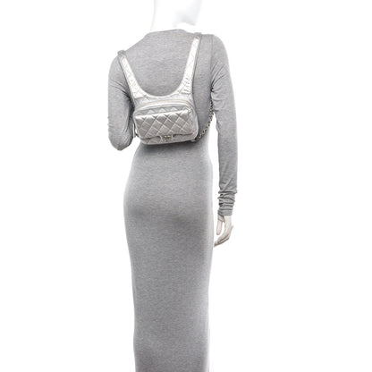 Chanel Metallic Lambskin Quilted Flap Backpack Silver 3 of 10