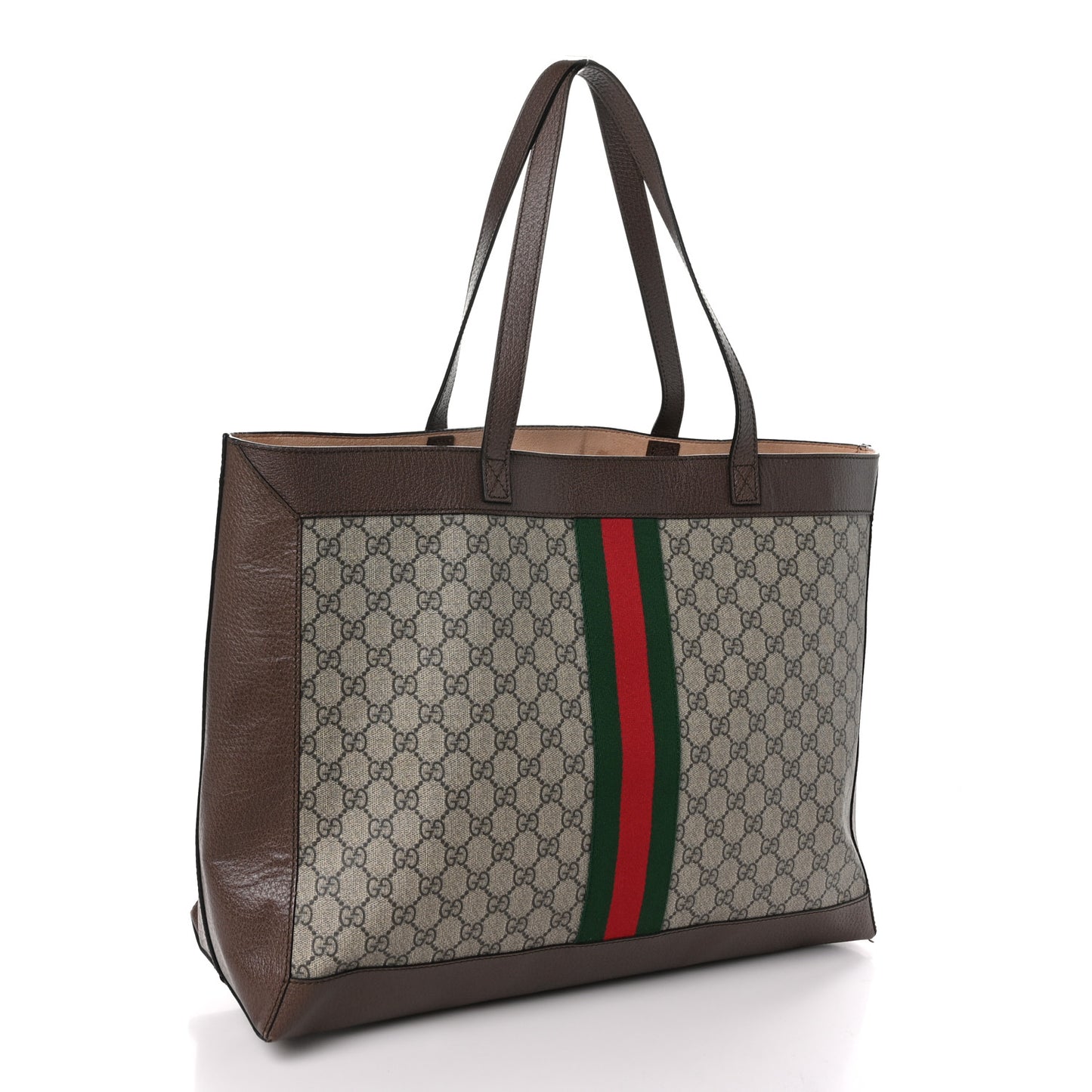 GG Supreme Monogram Web Ophidia Tote Brown