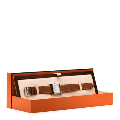 Hermes Stainless Steel Epsom 26mm Heure H Hour Quartz Watch Gold 5 of 5