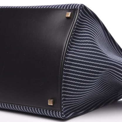 Celine Cotton Canvas Striped Medium Phantom Luggage Navy White 8 of 11