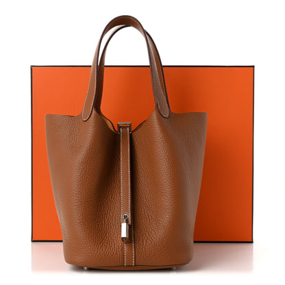 Hermes Taurillon Clemence Picotin Lock 22 MM Gold 11 of 11