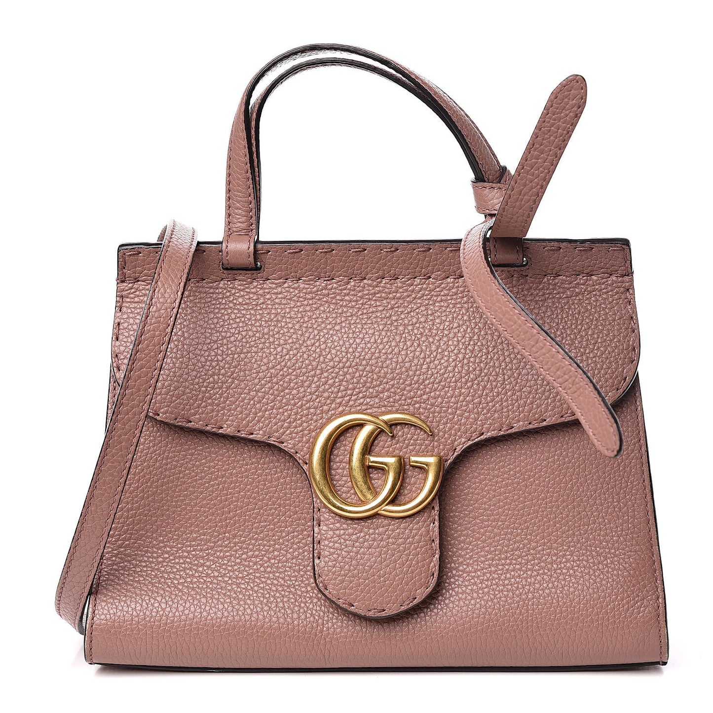 Calfskin Mini GG Marmont Top Handle Bag Rosy Phard