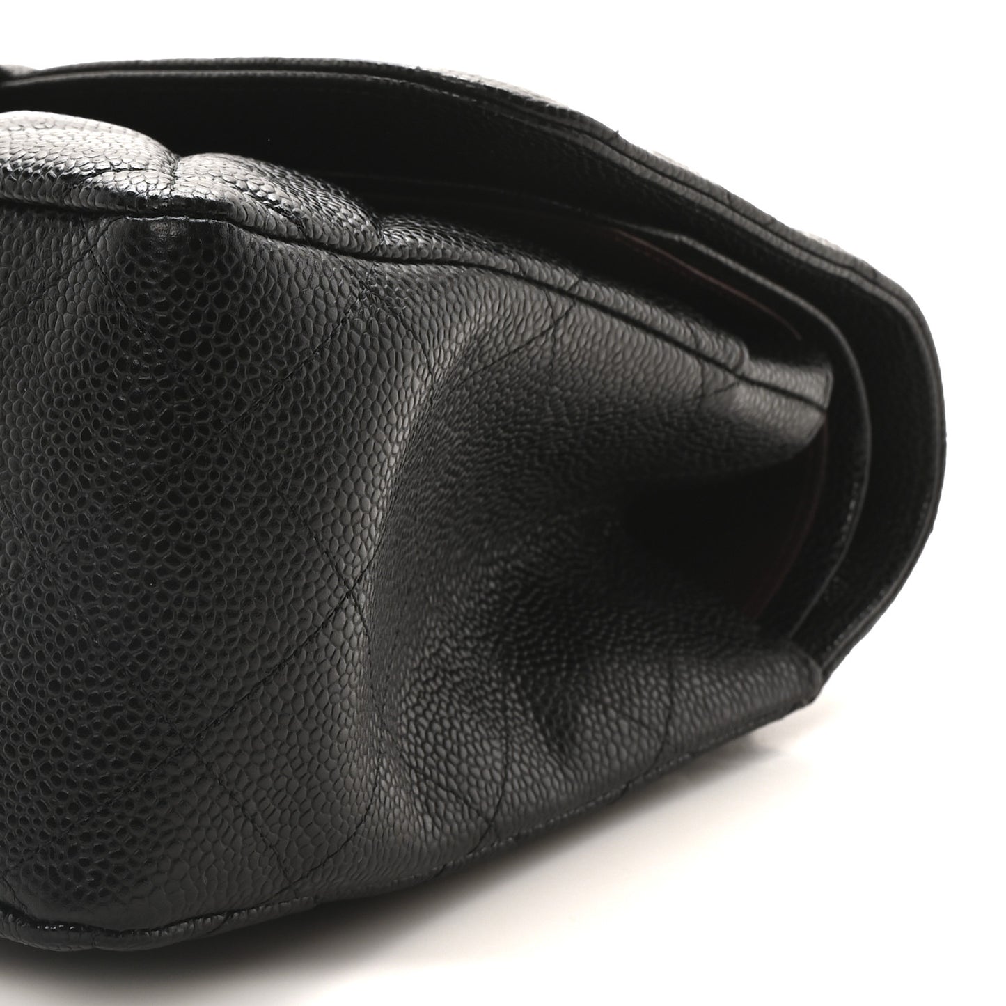 Caviar Quilted Jumbo Double Flap Black