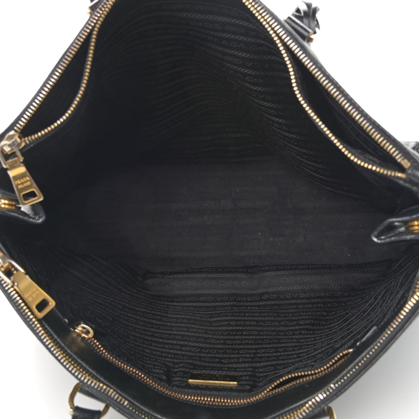 Saffiano Large Galleria Double Zip Tote Black