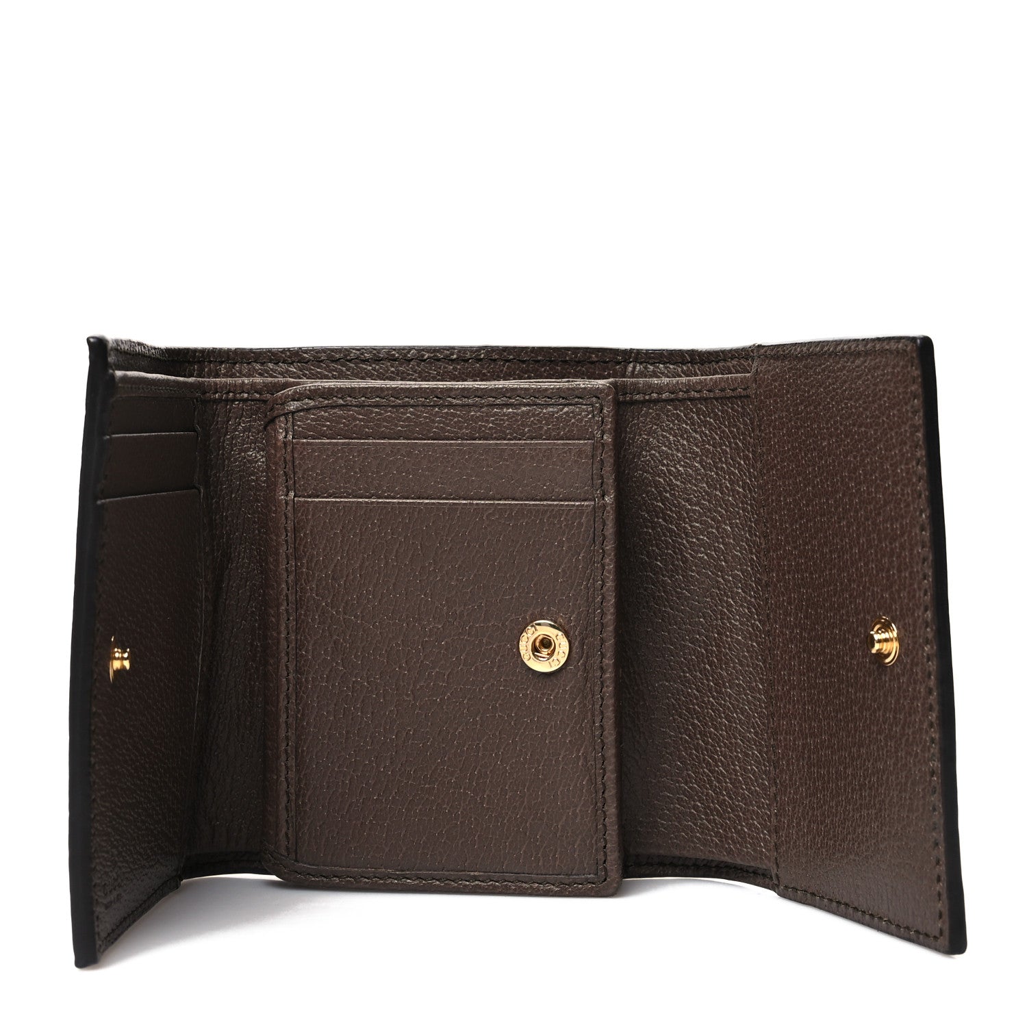 Gucci GG Supreme Monogram Web Ophidia French Flap Wallet Beige New Acero 5 of 10