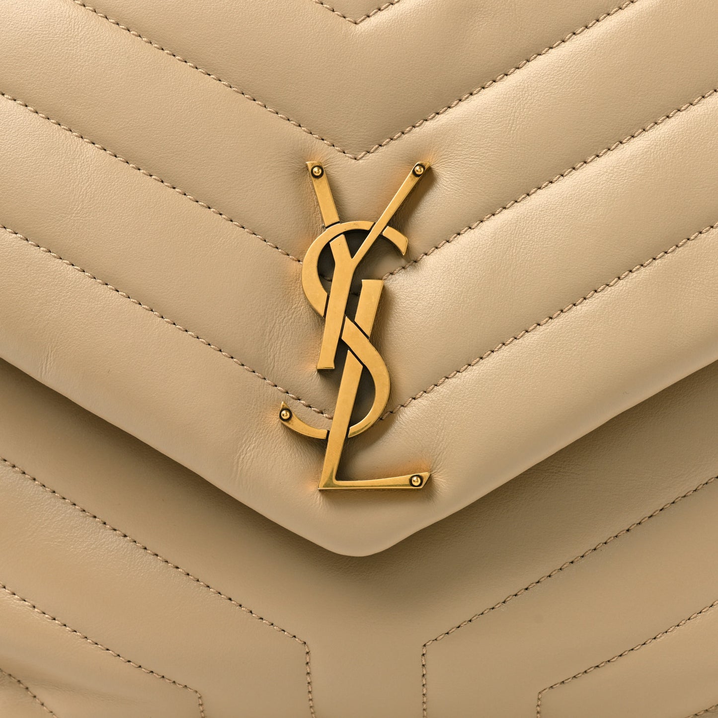 Calfskin Y Quilted Monogram Medium Loulou Chain Satchel Dark Latte