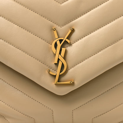 Saint Laurent Calfskin Y Quilted Monogram Medium Loulou Chain Satchel Dark Latte 8 of 10