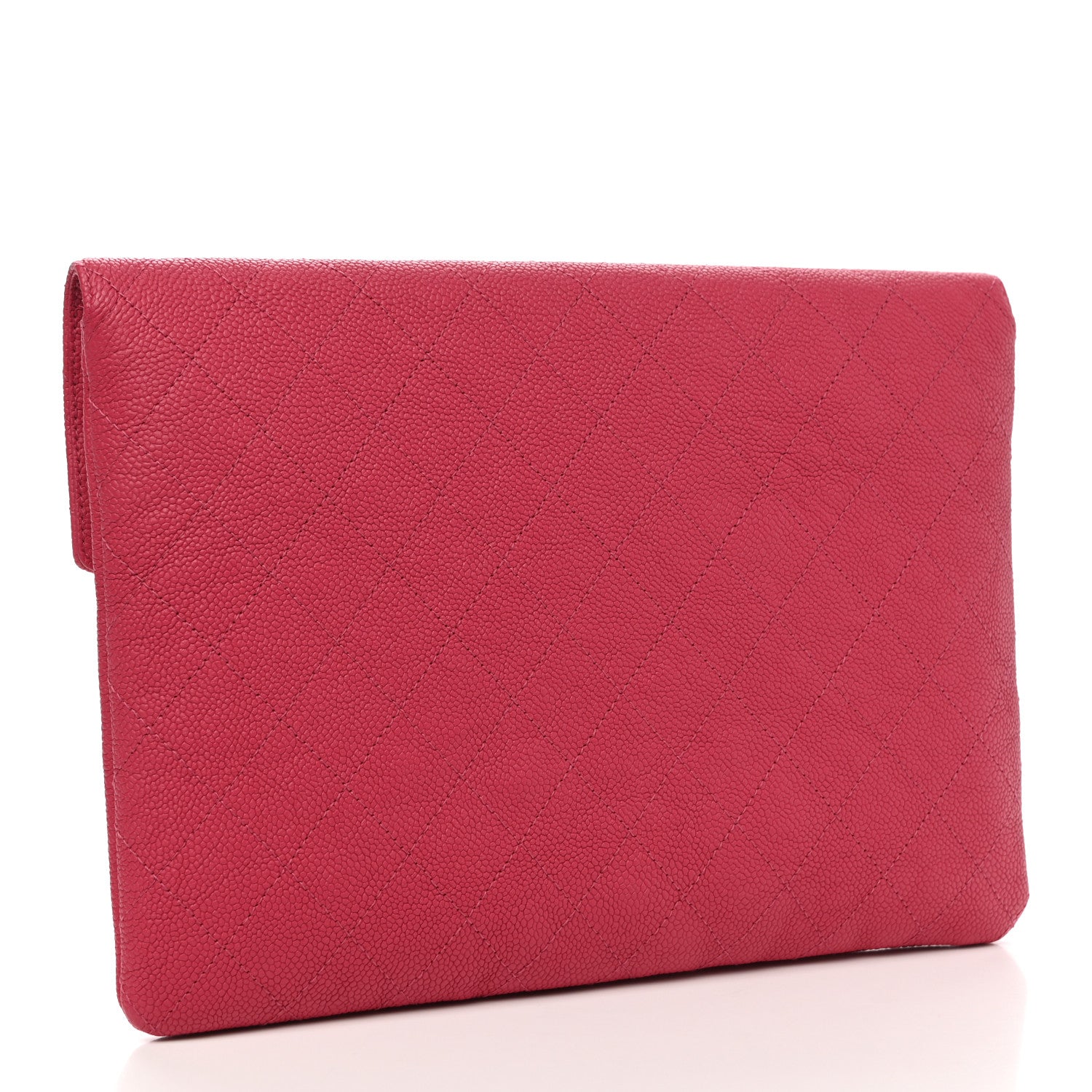 Chanel Grained Calfskin Quilted Cuba Clutch Dark Pink 3 of 7