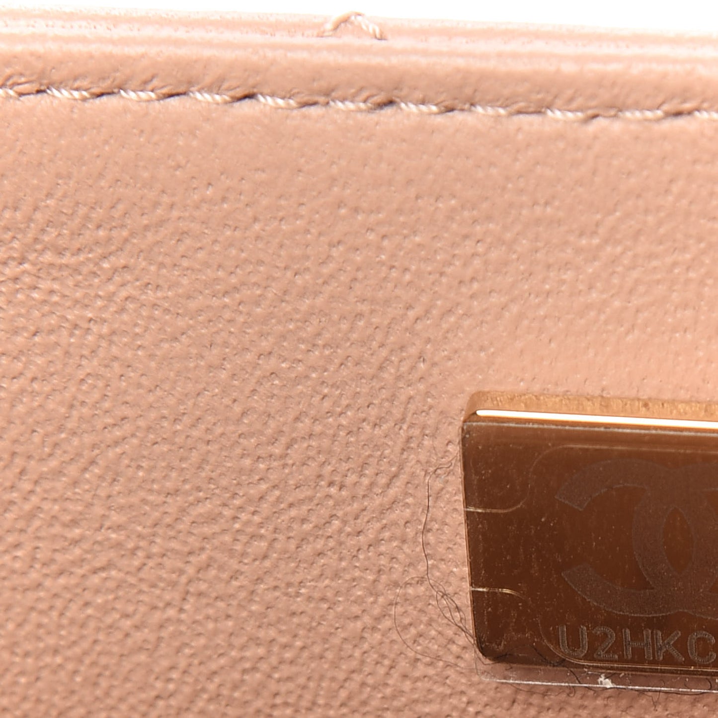 Lambskin Quilted Mini Rectangular Flap Beige