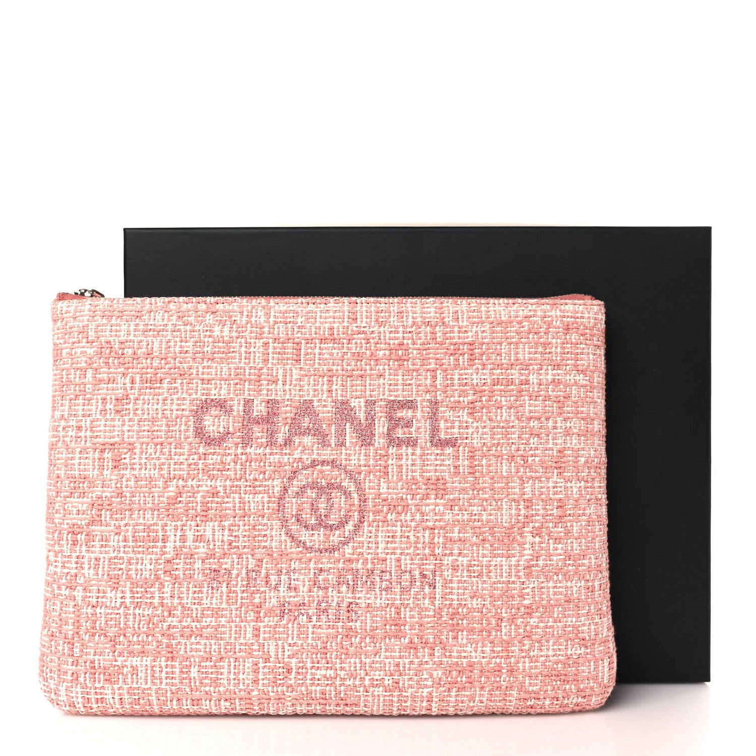 Chanel Canvas Medium Deauville Pouch Pink 10 of 10