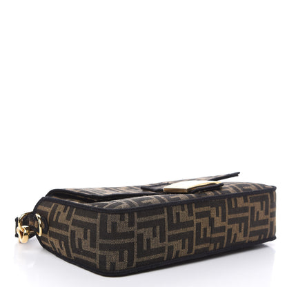 Fendi Fabric Jacquard FF 1974 Medium Baguette Tobacco Moro Black 3 of 7