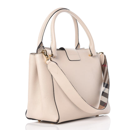 Burberry Soft Grain Calfskin Medium Buckle Tote Limestone 4 of 10