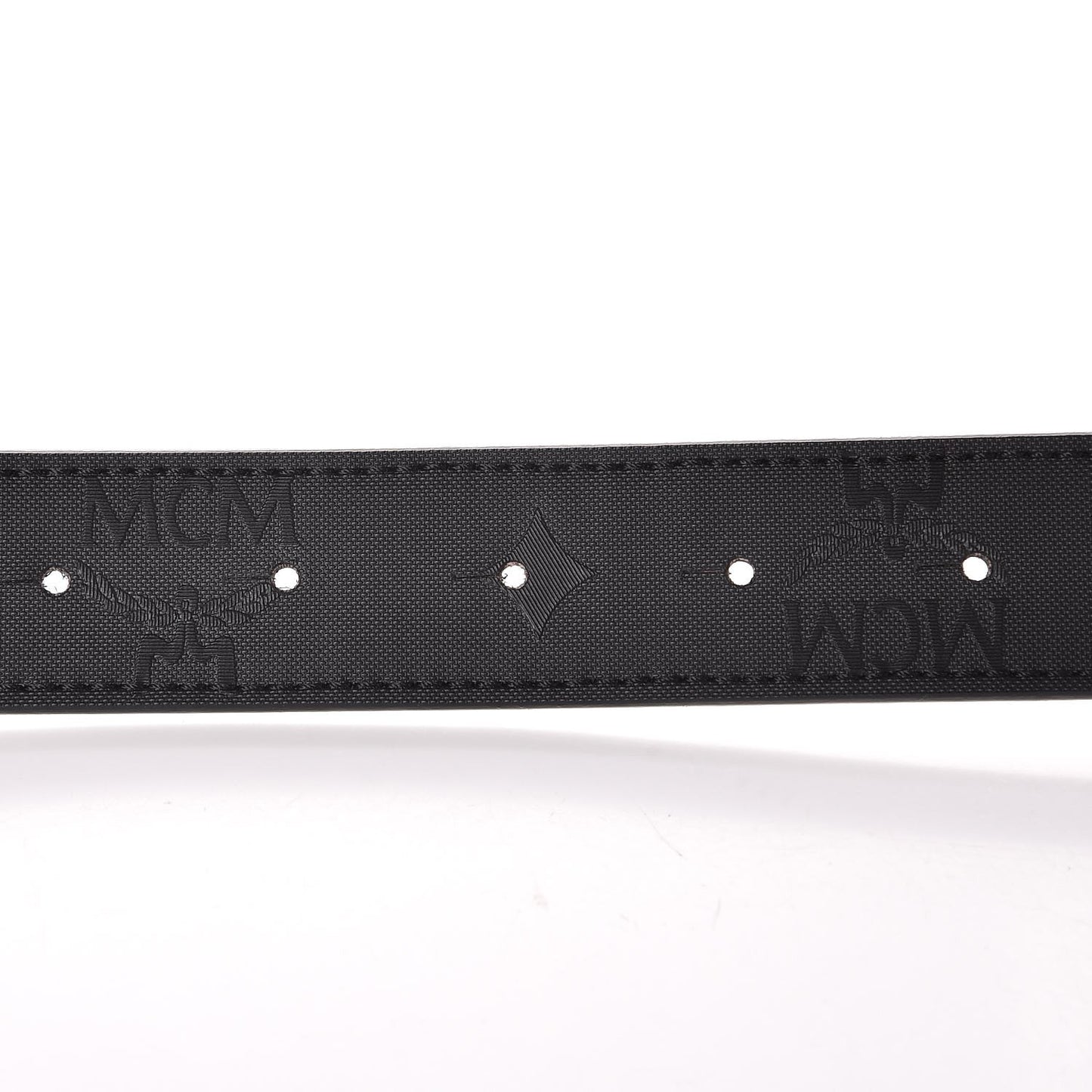 Calfskin Coated Canvas Monogram Reversible Belt Black