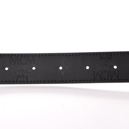 MCM Calfskin Coated Canvas Monogram Reversible Belt Black 4 of 5
