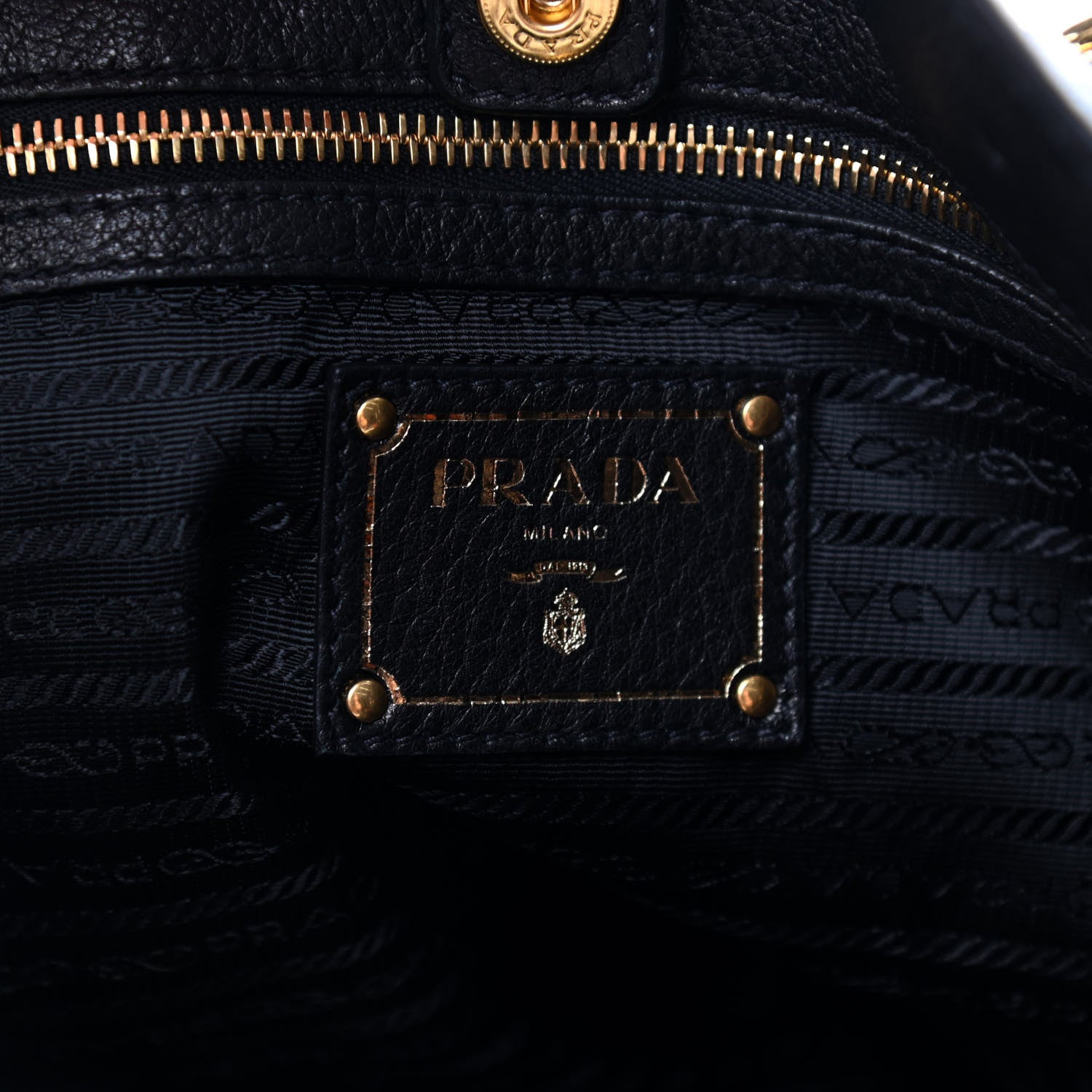 Prada Cervo Deerskin Side Zip Tote Black 6 of 9