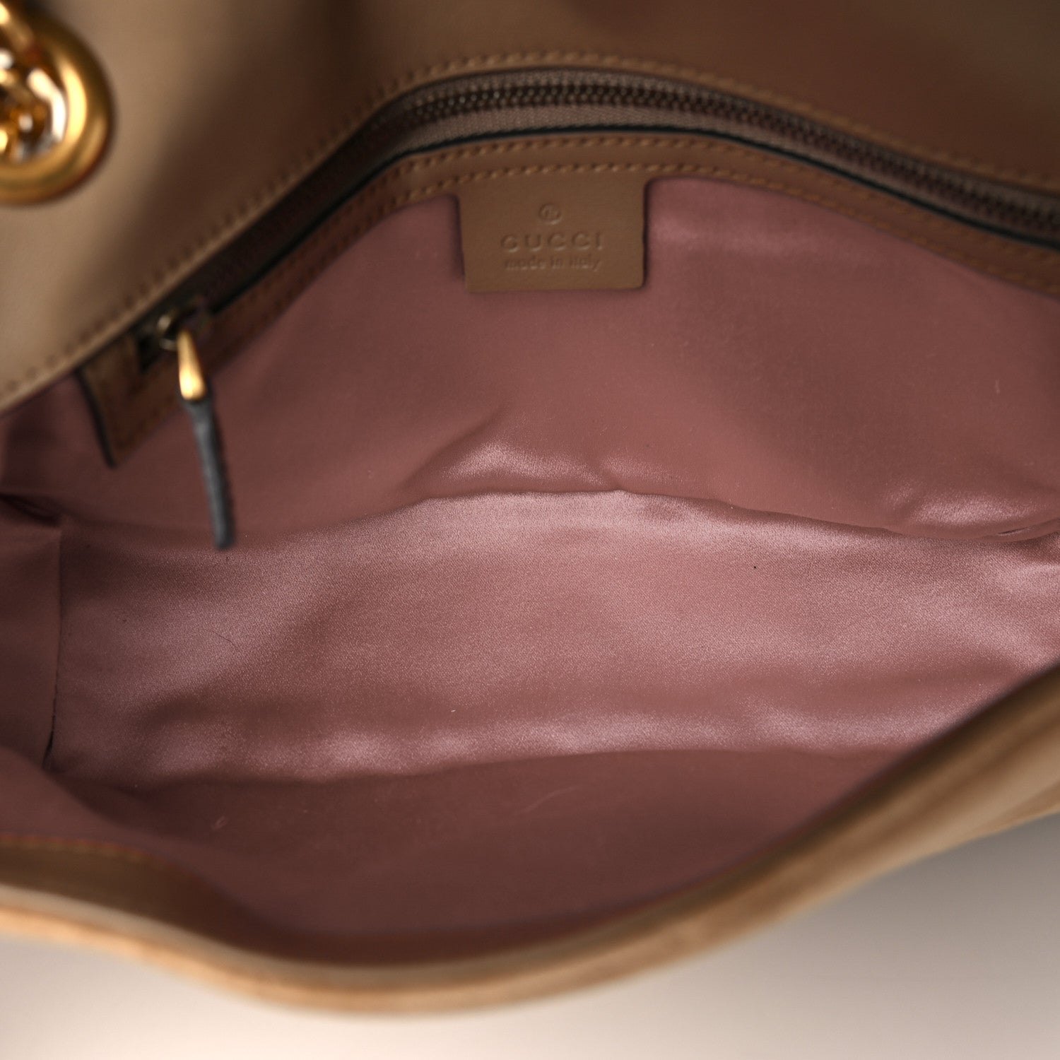 Gucci Velvet Matelasse Small GG Marmont Shoulder Bag Taupe 5 of 10