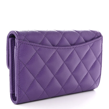 Chanel Caviar Quilted Medium Flap Wallet Purple 3 of 11