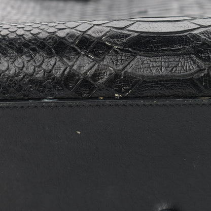 Saint Laurent Python Calfskin Embossed Small Sac de Jour Black 14 of 23