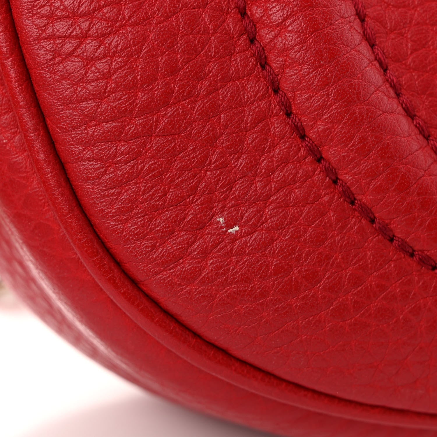 Gucci Pebbled Calfskin Mini Soho Chain Bag Tabasco Red 11 of 12