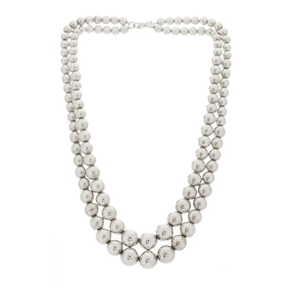 Tiffany Sterling Silver HardWear Graduated Ball Two-Row Necklace 3 of 5