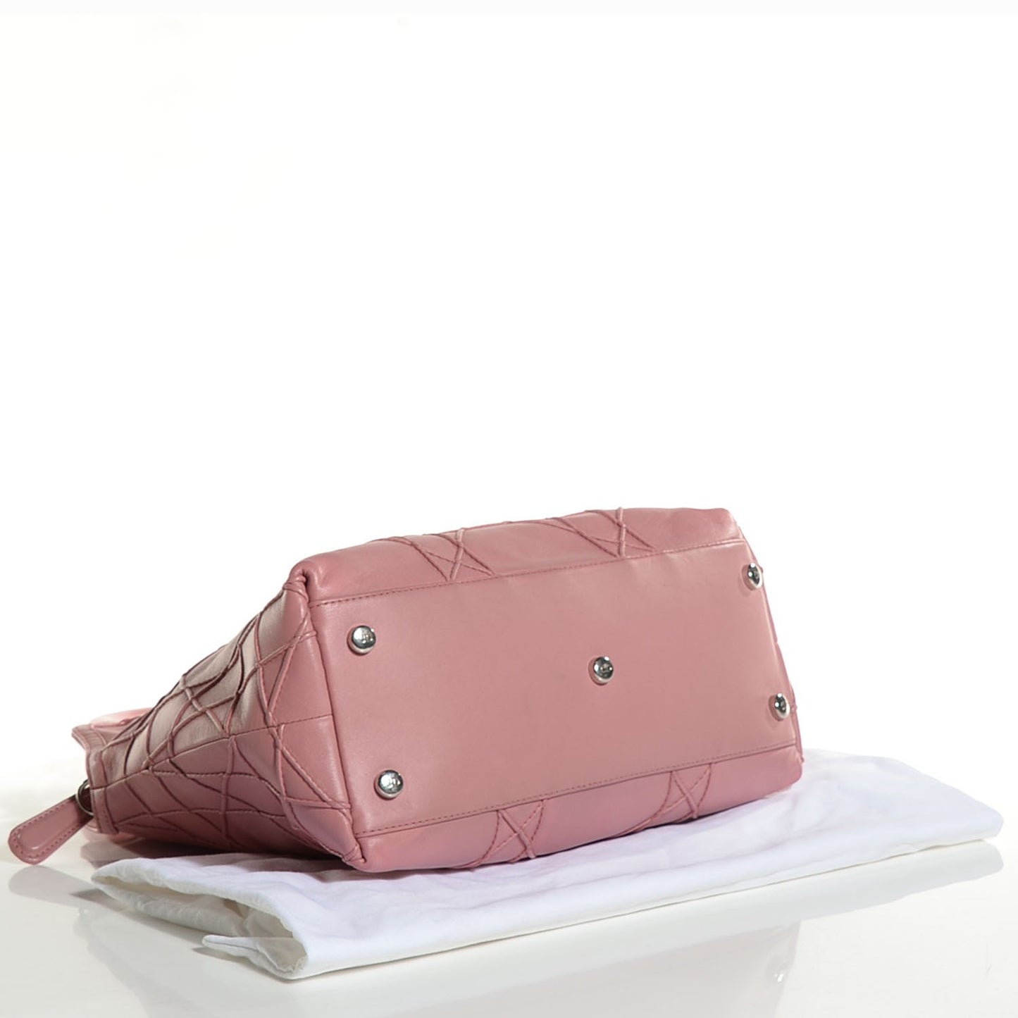 Lambskin Cannage Medium Granville Tote Pink