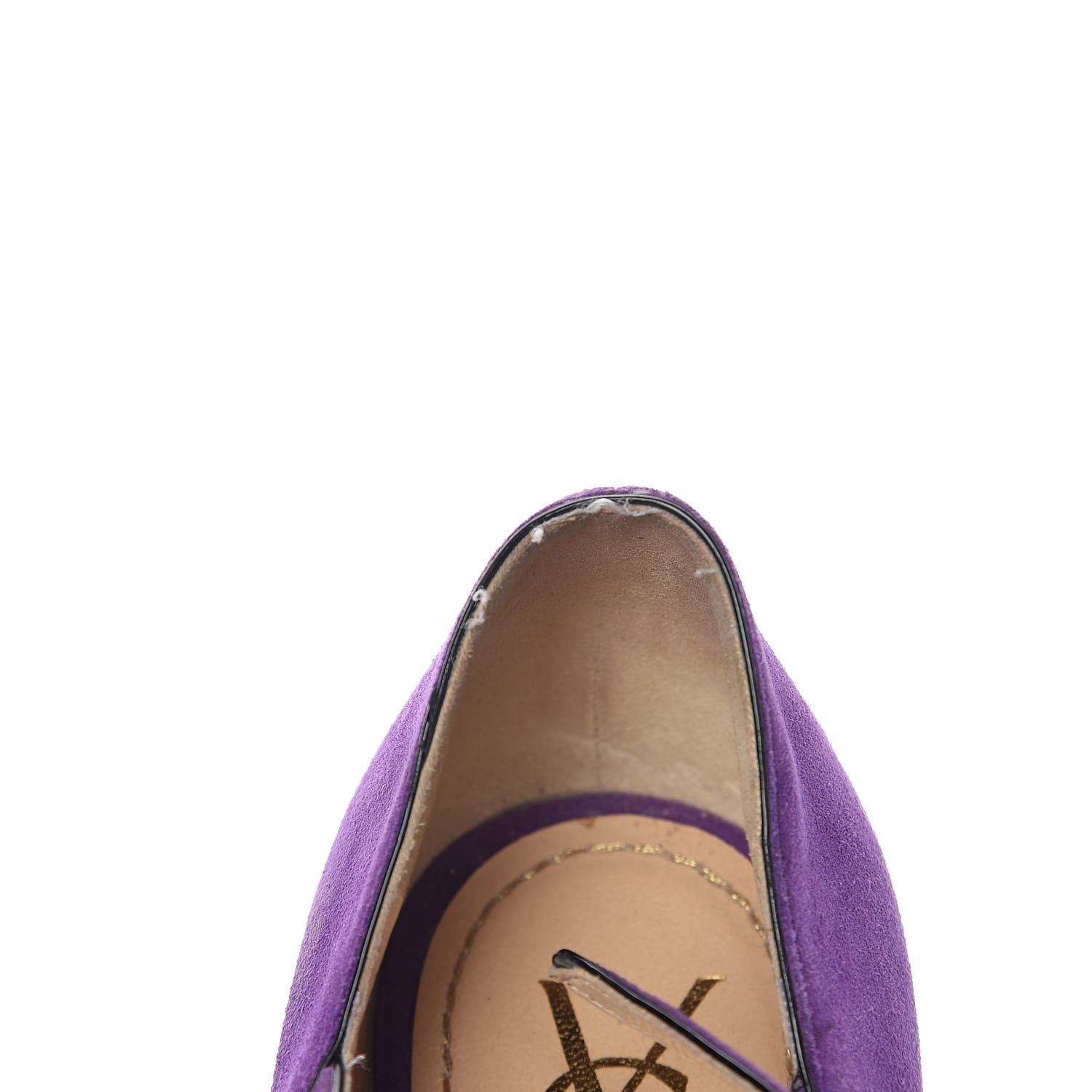 Saint Laurent Kid Scamosciato Tribute 105 Platform Mary Jane Peep Toe Pumps 36 Viola 11 of 14