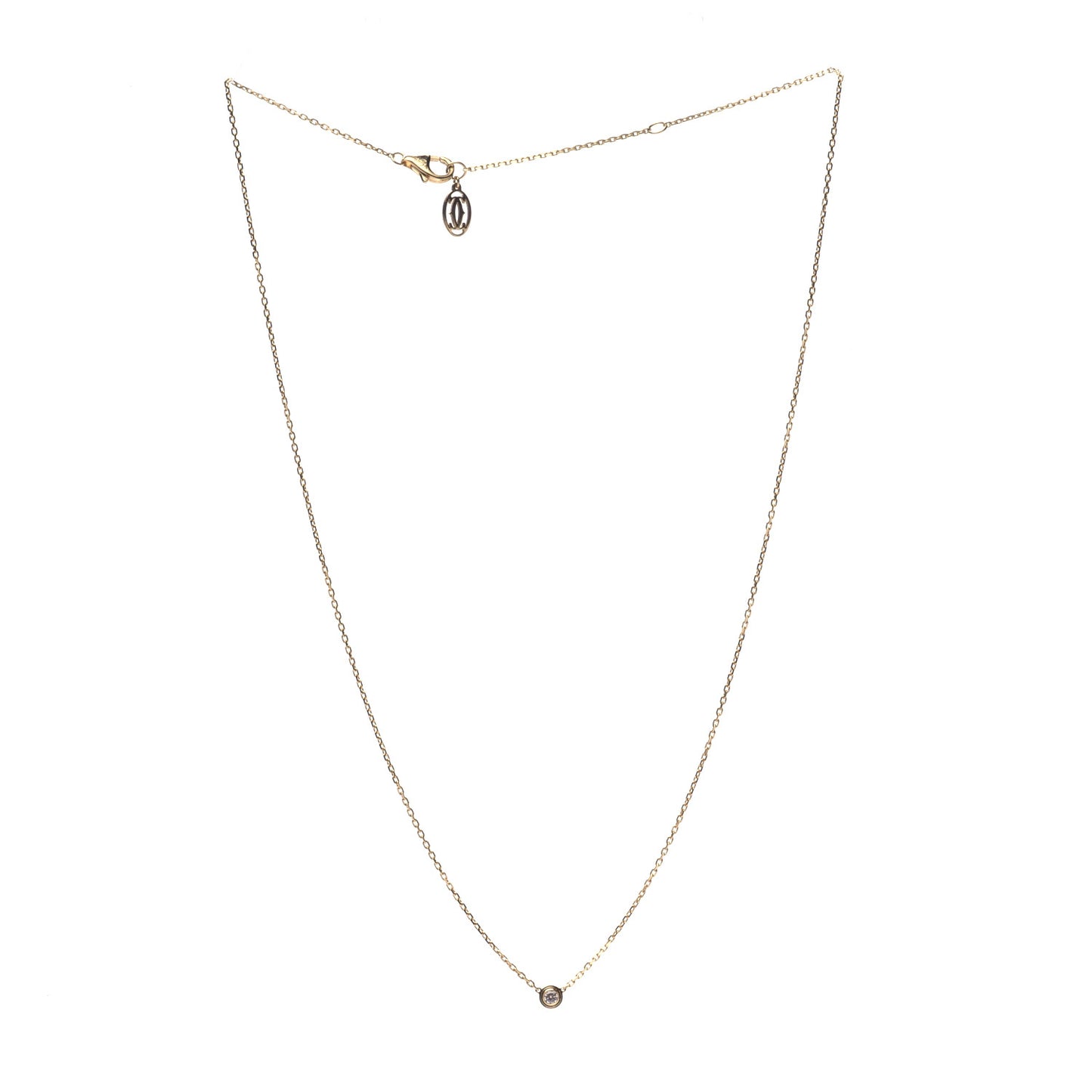 18K Yellow Gold Diamond XS D'Amour Pendant Necklace