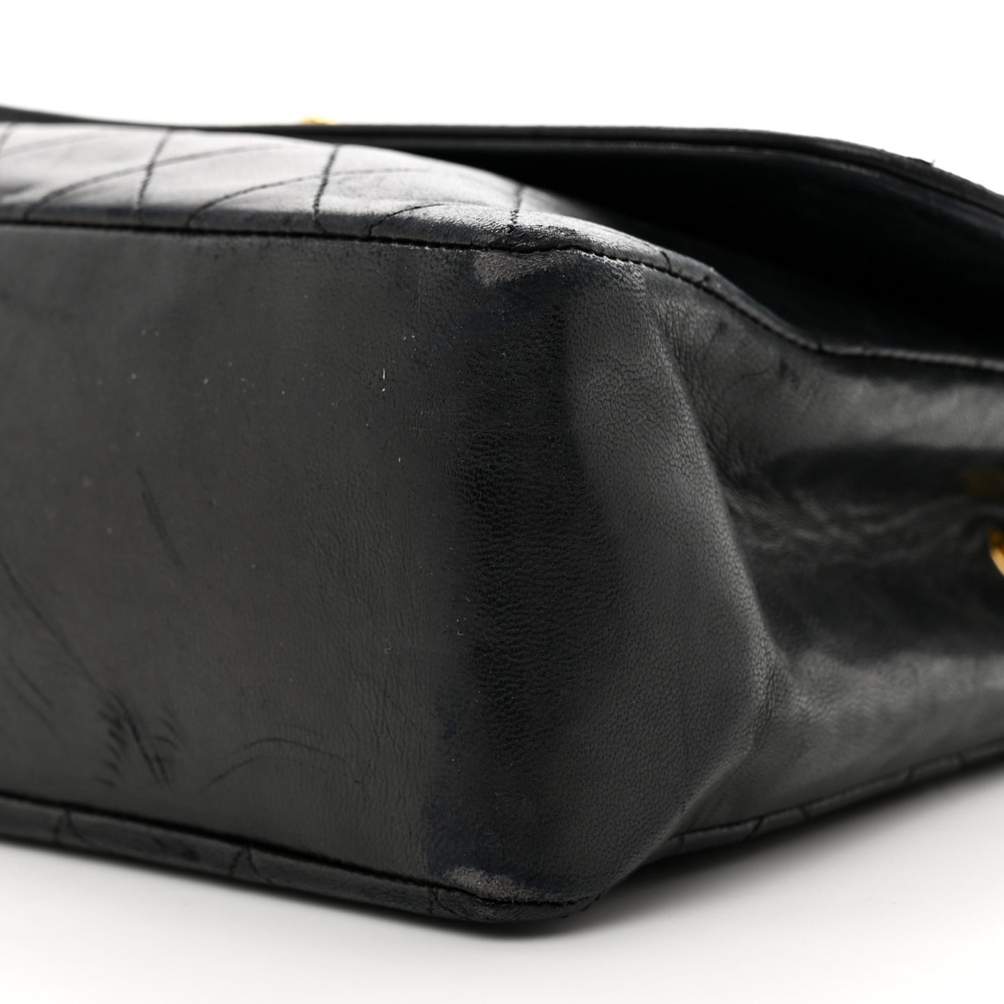 Lambskin Quilted Medium Single Flap Black