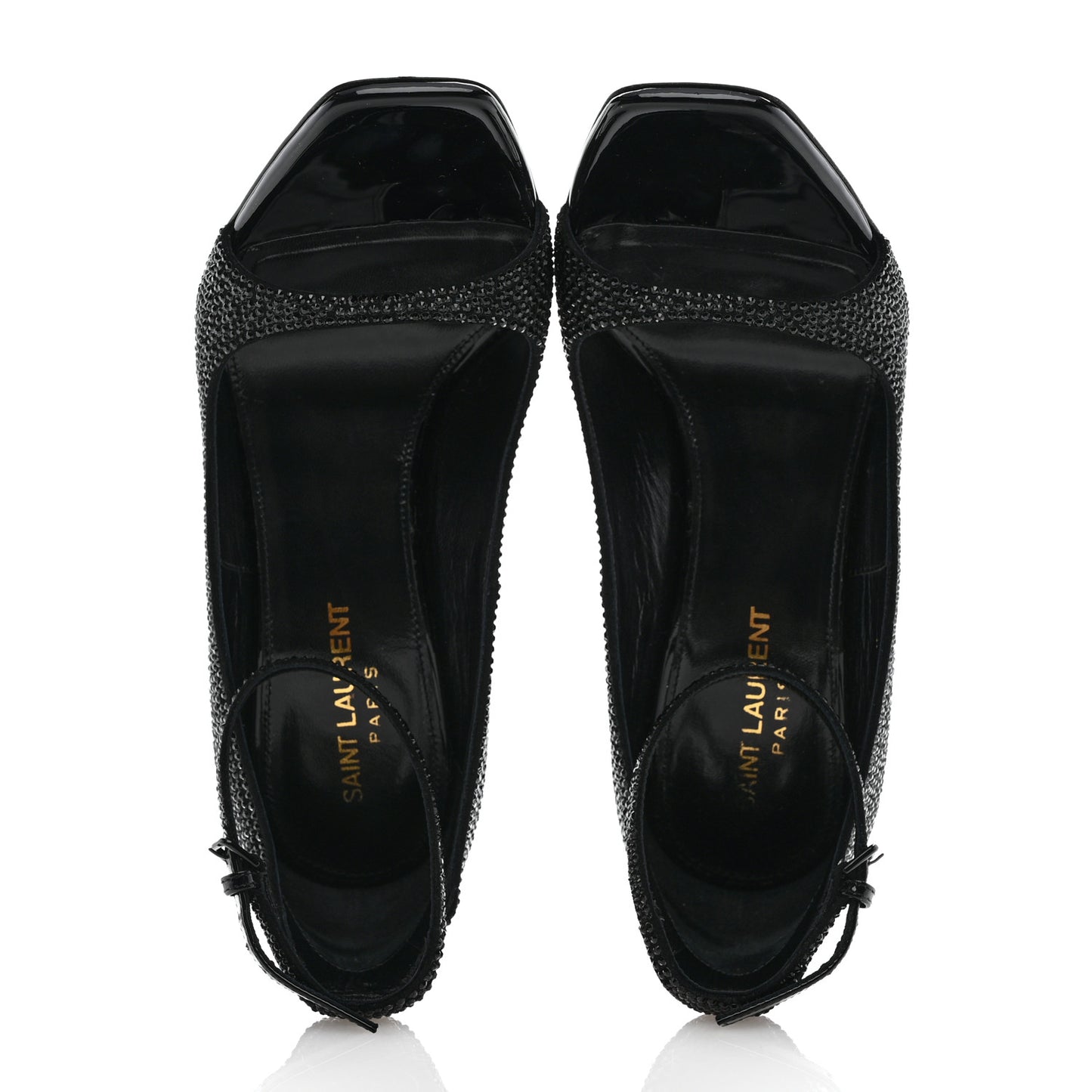 Crystal Embellished Opyum Ankle Strap Sandals 37 Black