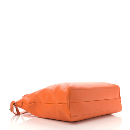 Salvatore Ferragamo Goatskin Large Mika Tote Orange 4 of 10