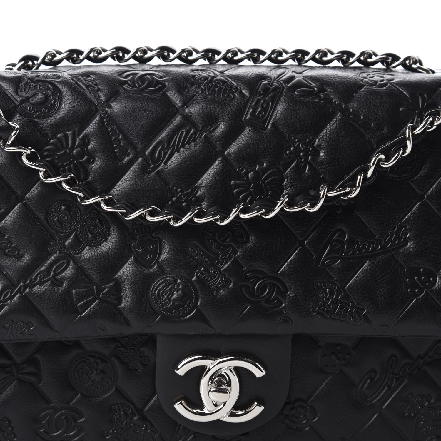 Chanel Calfskin Embossed Large Lucky Symbols Flap Black 10 of 11