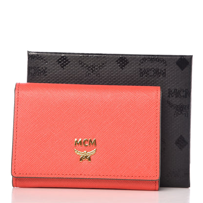 MCM Saffiano Snap Card Wallet Poppy Red 8 of 8