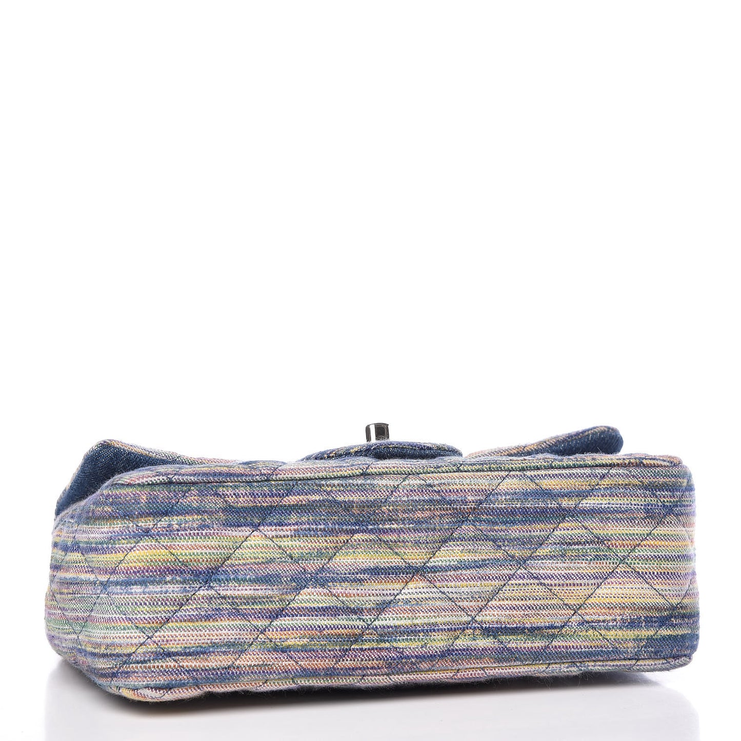 Denim Mini Rectangular Flap Bag Navy Yellow Purple Green