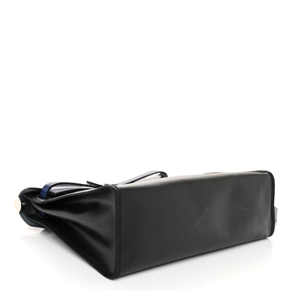 Hermes Toile H Berline Vache Hunter Herbag Zip PM 31 Bleu Encre Black 5 of 12