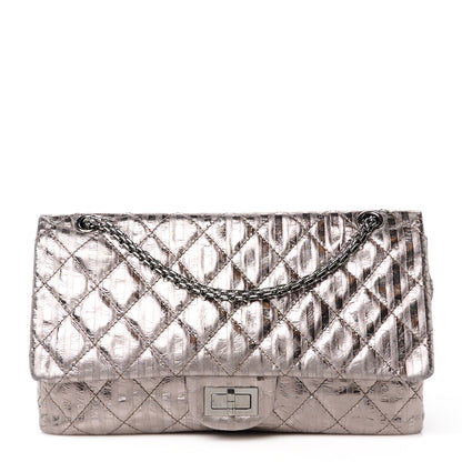 Chanel Metallic Calfskin Striped 2.55 Reissue 227 Silver 1 of 11