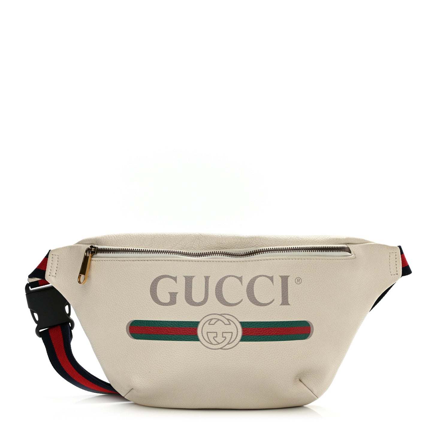 Grained Calfskin Small Logo Belt Bag White
