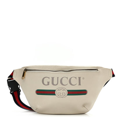 Gucci Grained Calfskin Small Logo Belt Bag White 1 of 12