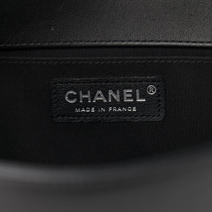 Chanel Calfskin Chevron Quilted Medium Boy Flap Black 6 of 12