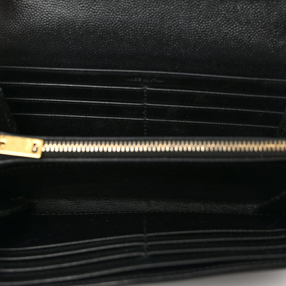 Saint Laurent Grain De Poudre Classic Monogram Cassandre Wallet Black 5 of 11