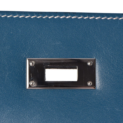 Hermes Tadelakt Kelly Sellier 32 Bleu Thalassa 19 of 33