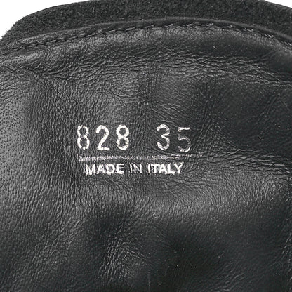 Prada Vitello Lux Nylon Metal Triangle Logo Monolith Pouch Pocket 55mm Tall Combat Boots 35 Black 6 of 7