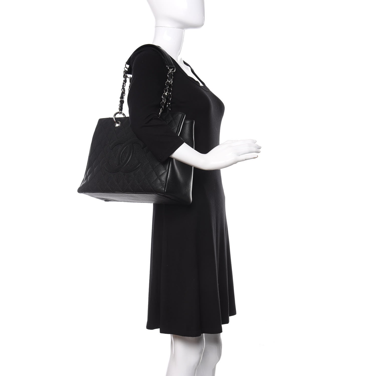 Chanel Caviar Quilted Grand Shopping Tote GST Black 2 of 10