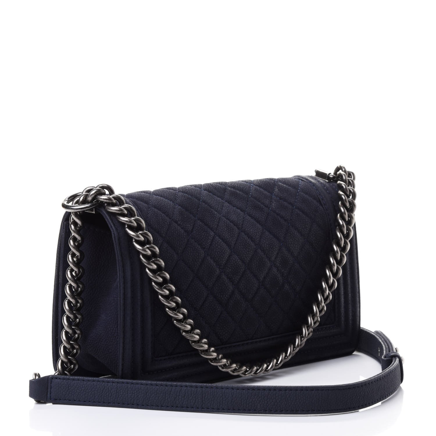Chanel Iridescent Caviar Quilted Medium Boy Flap Dark Blue 2 of 4