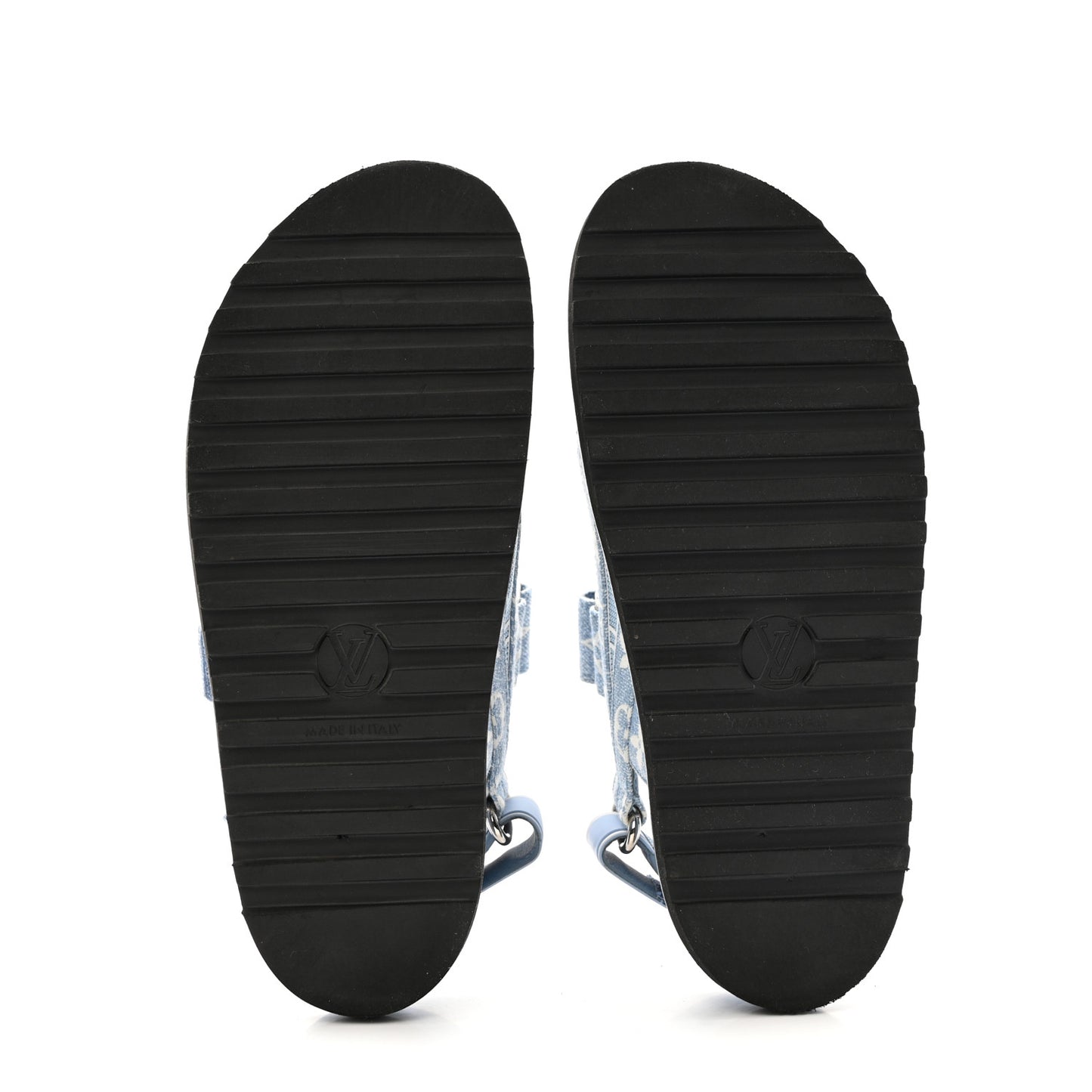 Monogram Denim Paseo Flat Comfort Sandals 38 Light Blue