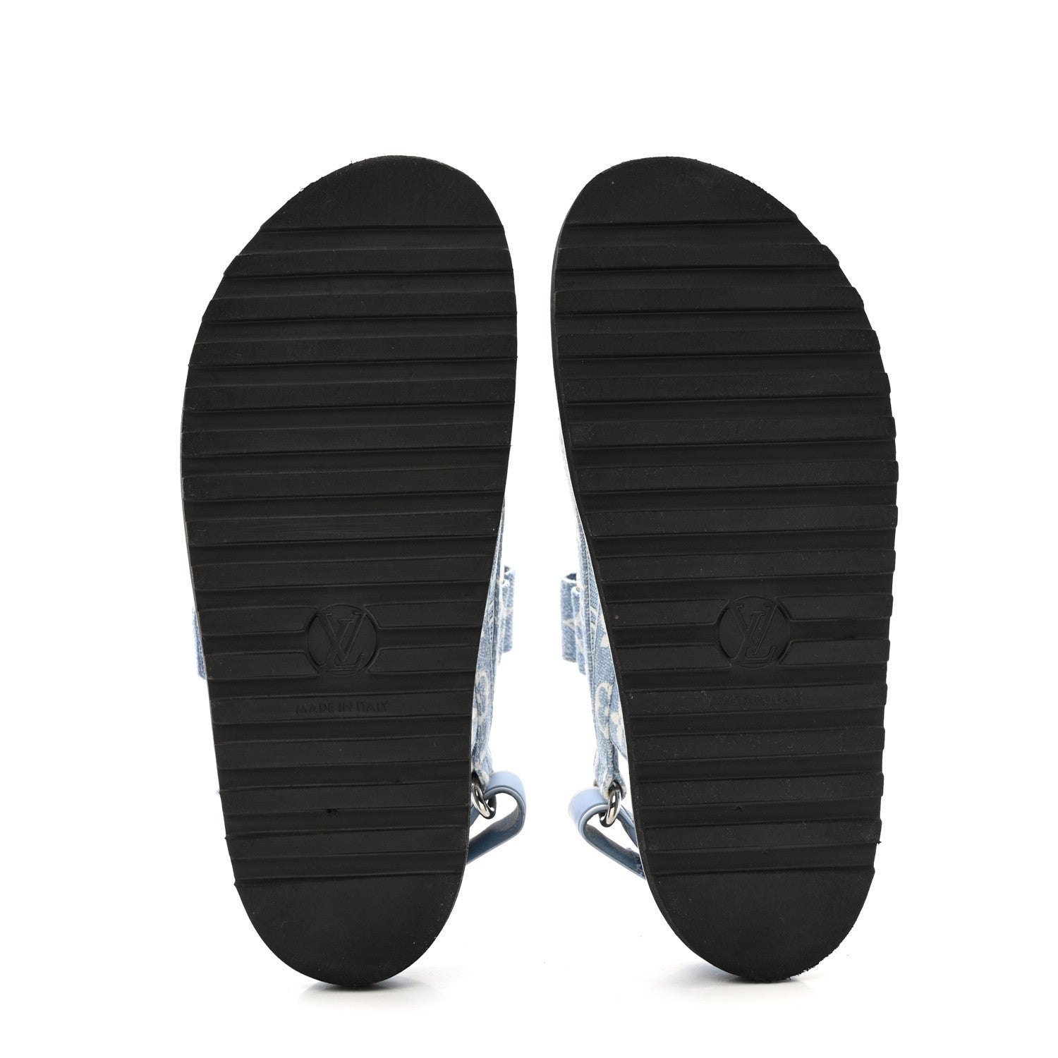 Louis Vuitton Monogram Denim Paseo Flat Comfort Sandals 38 Light Blue 6 of 12