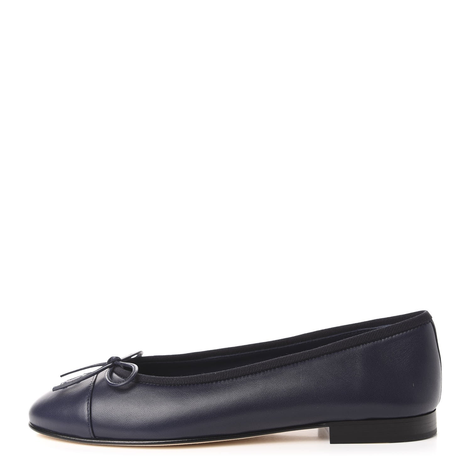 Chanel Lambskin CC Cap Toe Ballerina Flats 39 Navy 1 of 10
