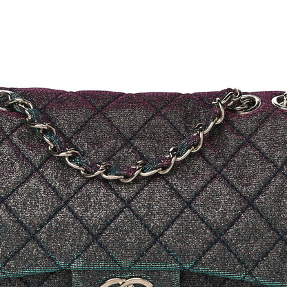 Chanel Iridescent Glitter Fabric Jumbo Single Flap Multicolor 11 of 16