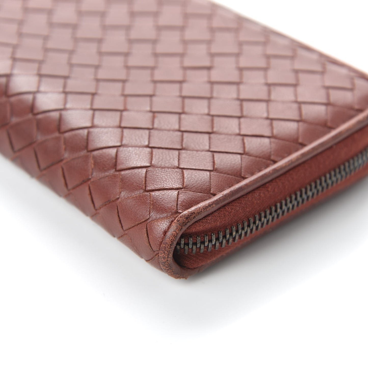 Nappa Intrecciato Zip Around Wallet Canyon