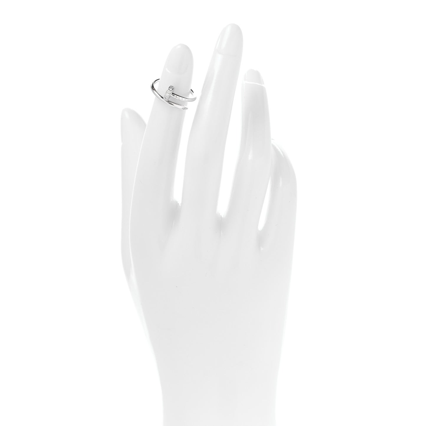18K White Gold Diamond Small Juste Un Clou Ring 46 3.75